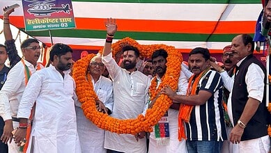 Sasaram: Union Minister and LJP (Ramvilas) chief Chirag Paswan during a rally for Bihar Assembly elections, in Sasaram, Saturday, Nov. 8, 2025. (PTI Photo)