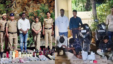 Telangana excise department seizes liquor and Ganja in Hyderabad