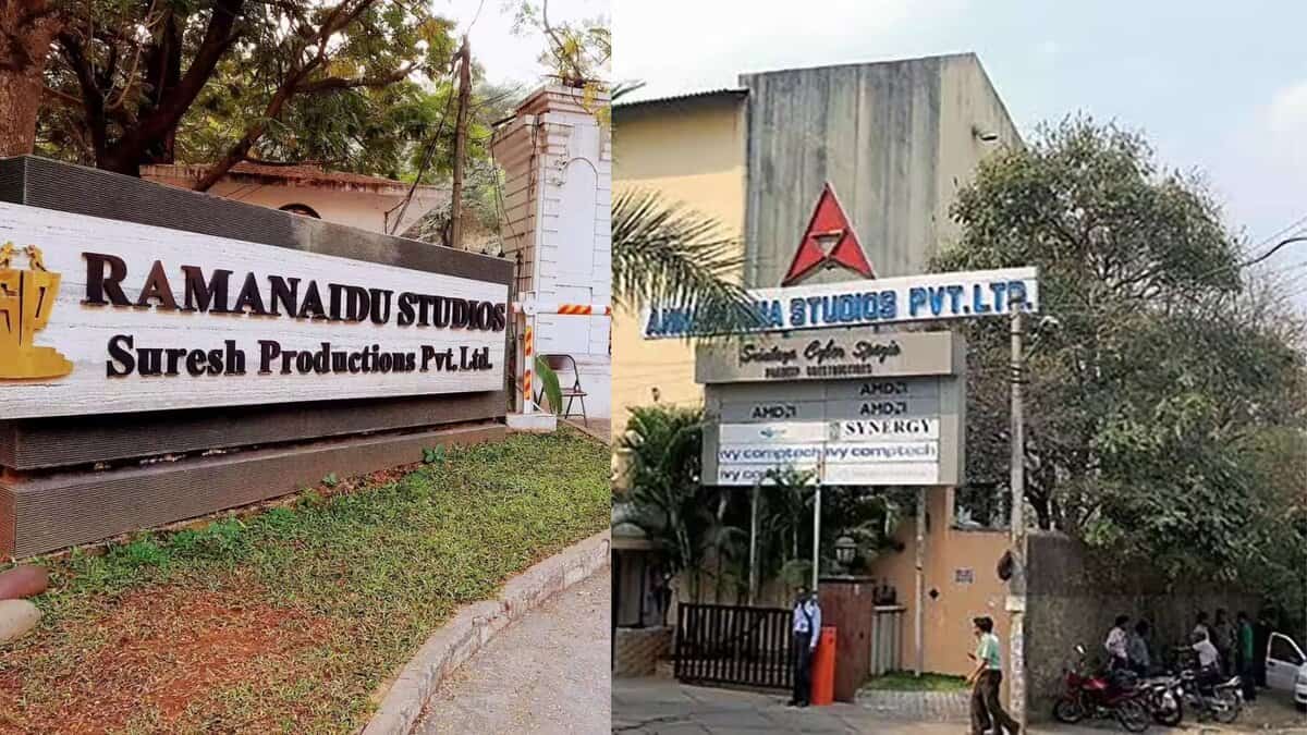 Ramanaidu Studios on the left and Annapurna Studios on the right