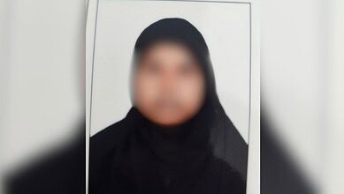 A blurred photograph of Fouzia Begum, a Hyderabad woman reportedly stranded in Oman.