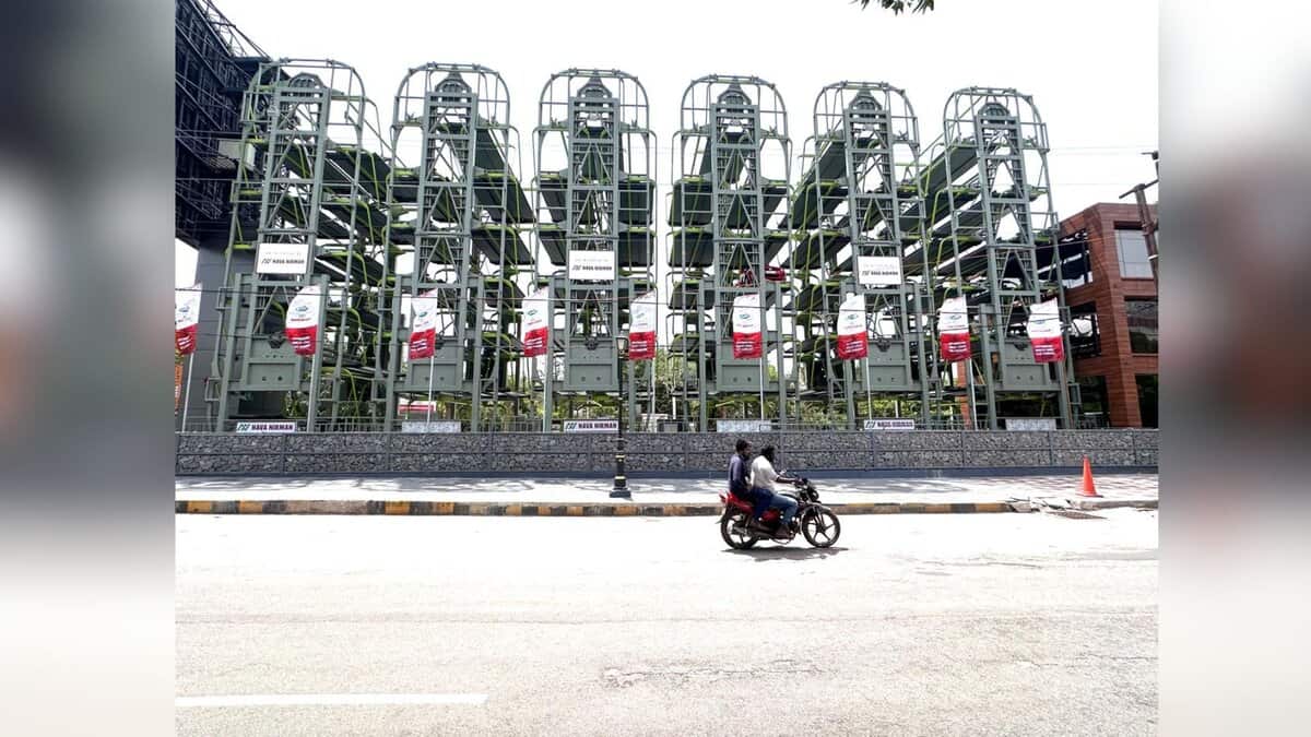 Image shows a new parking facility at KBR park in Hyderabad