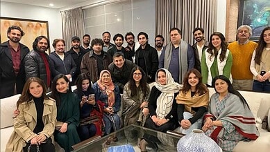 Pakistani stars at a dinner