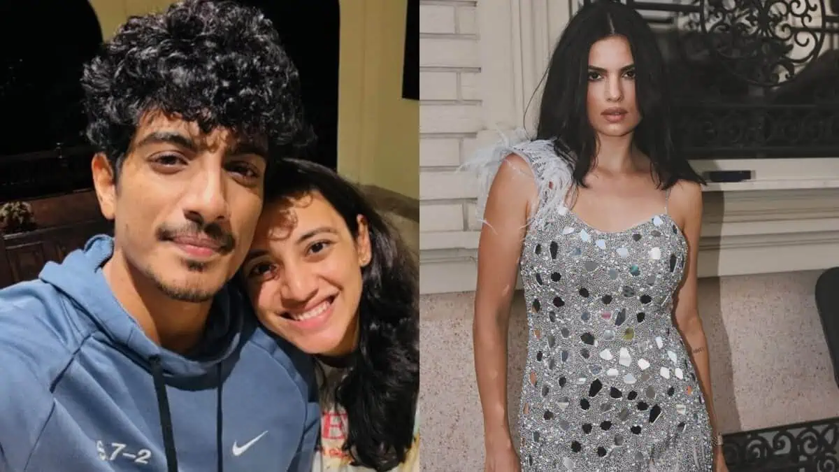Palash Muchhal, Smriti Mandhana and Natasa Stankovic