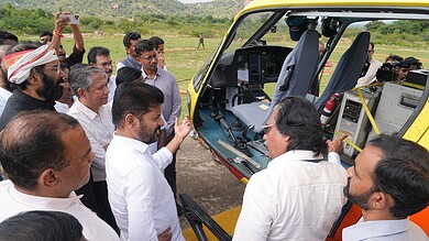 Image of Telangana CM Revanth Reddy at the SLBC tunnel.