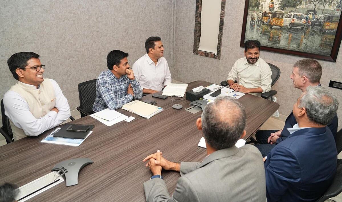 Image of Telangana CM Revanth Reddy with the German team