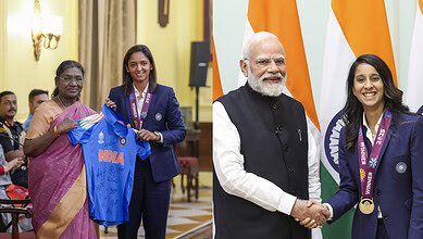 indian women's cricket team meet president and prime minister of India
