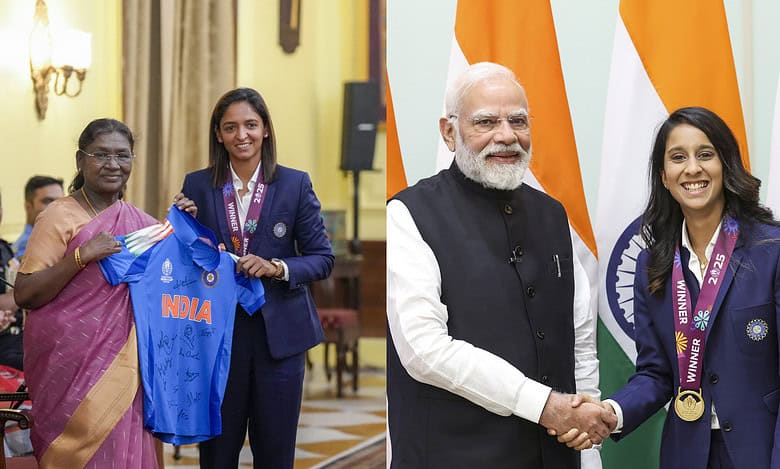 indian women's cricket team meet president and prime minister of India