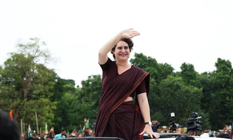 Priyanka Gandhi Vadra during her election campaign in Bihar