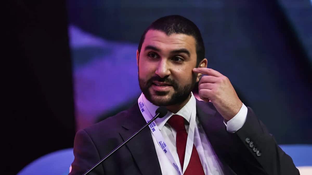 British journalist Sami Hamdi speaks during a panel discussion.