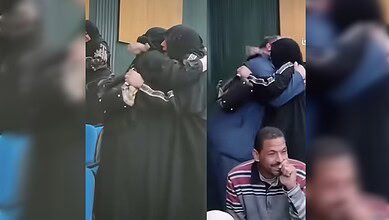 Siblings embrace emotionally after hearing their names selected in the Haj 2026 lottery.