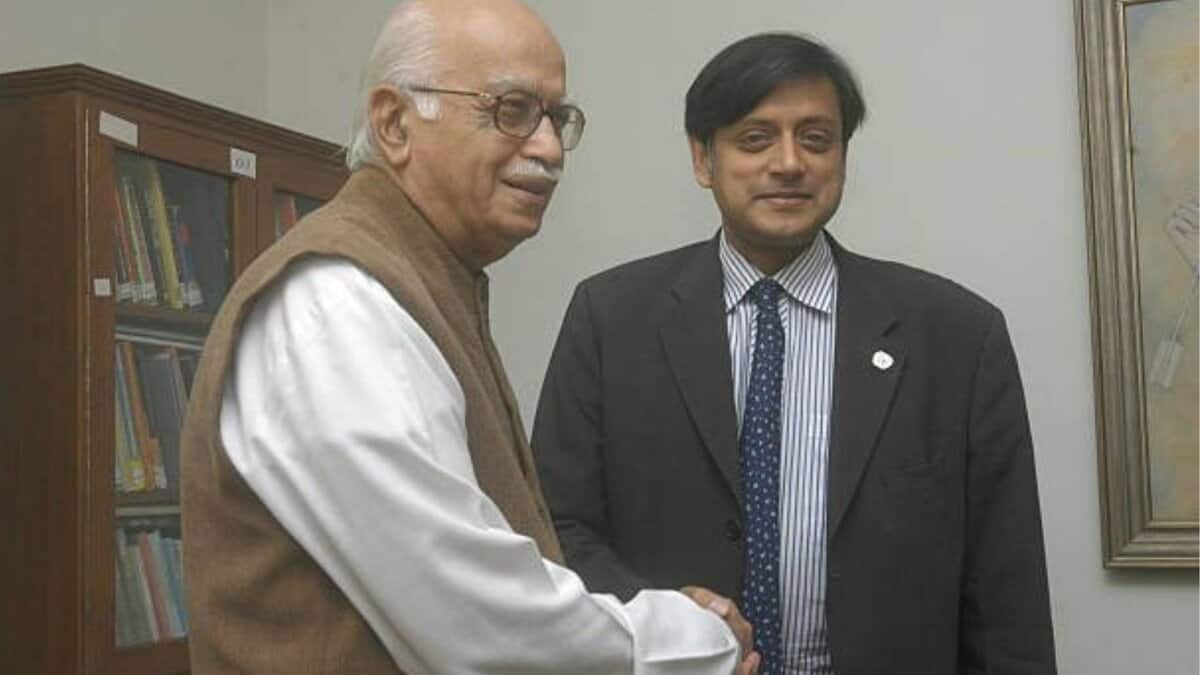 Shashi Tharoor with LK Advani