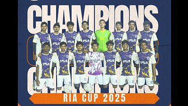 Youth Sports Academy (YSA) team pose for a group photo after winning the RIA Cup 2025 in Riyadh.