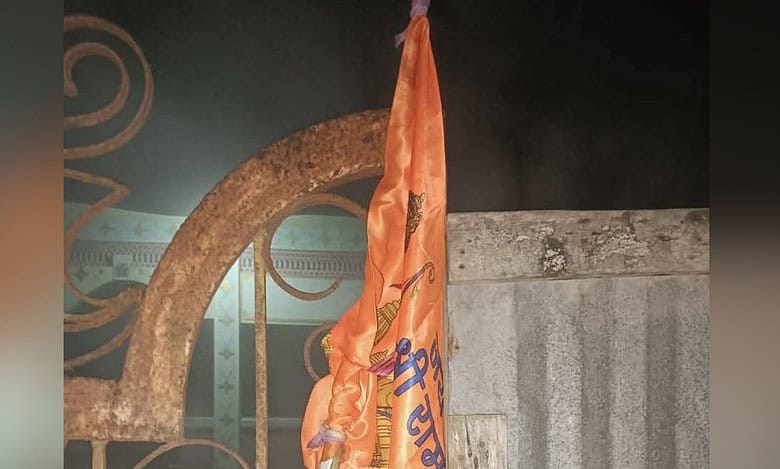 A Bajrang Dal flag was found in a mosque located in Tripura