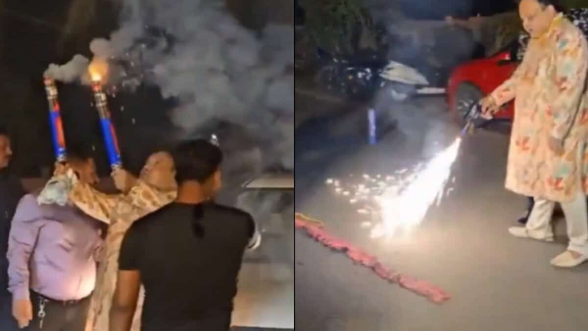 Builder bursts crackers on Surat road to celebrate son’s birthday, arrested