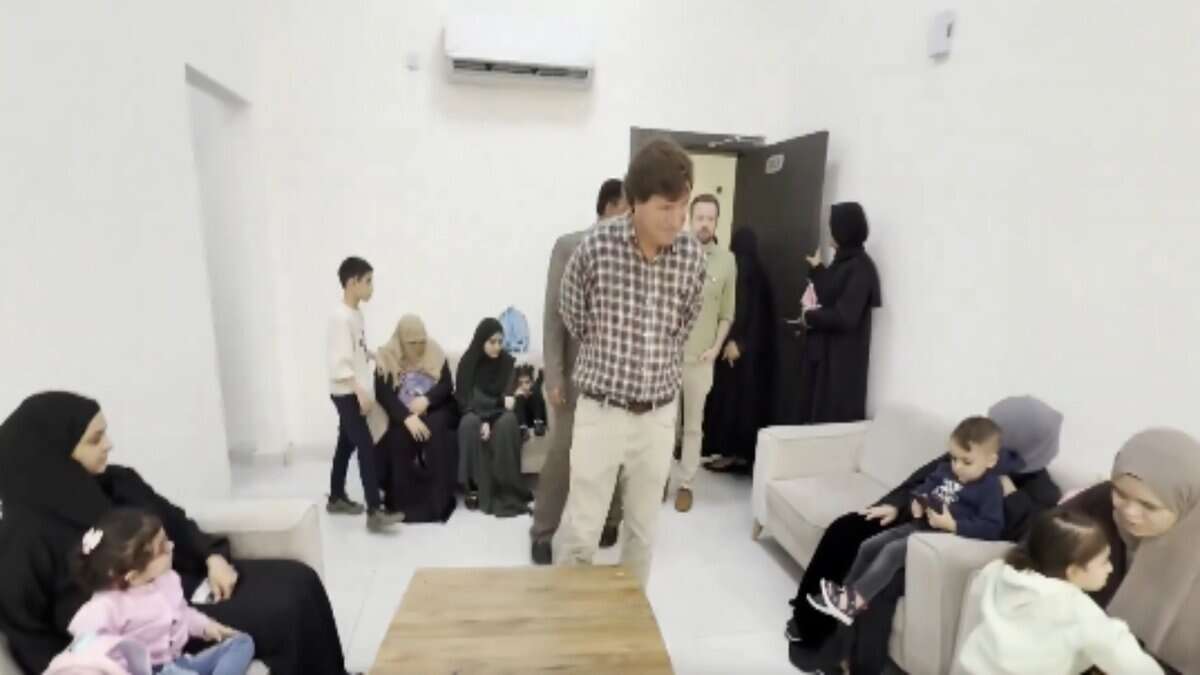 Tucker Carlson visits refugee camp in Gaza