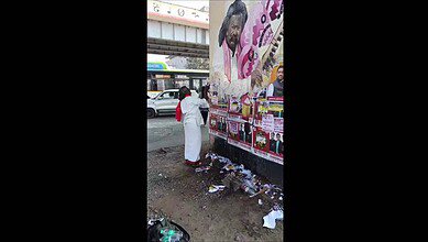 Darshanam Mogilaiah removes posters from hi mural in Hyderabad