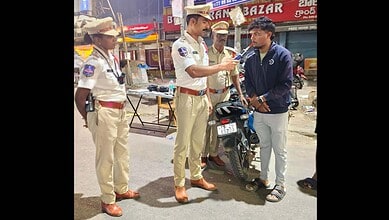 Hyderabad traffic police check commuters for drunk driving