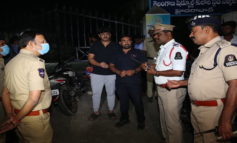 Hyderabad commissioner of police conducts drunk driving check in city