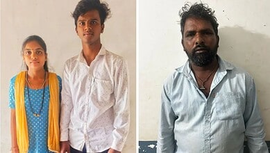 Manya Patil with her husband (left) and accused Prakash Fakkirgoda