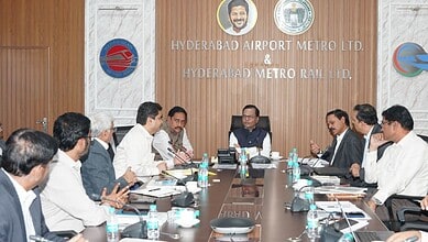 Chief secretary to the Telangana government, K Ramakrishna Rao holds a meeting with L&T officials