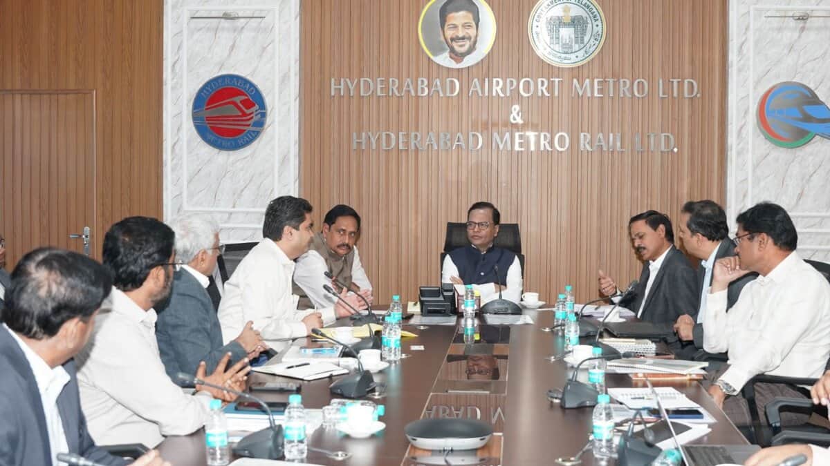 Chief secretary to the Telangana government, K Ramakrishna Rao holds a meeting with L&T officials