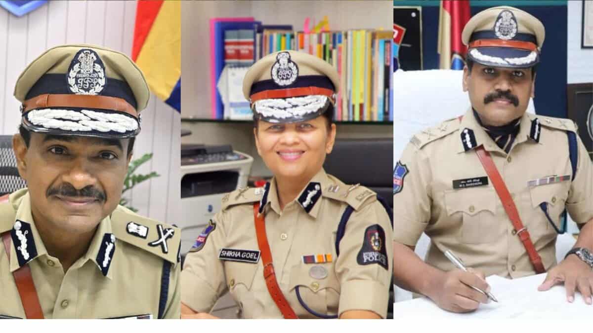 (From left to right) IPS CV Anand, IPS Shikha Goel and IPS Stephen Ravindra