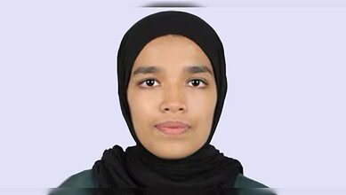 The image of Aisha Mariam, a 17-year-old Indian expatriate student who died after suffering a cardiac arrest in Sharjah.