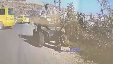 Israeli soldier rams Palestinian man