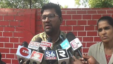 RTC driver Sudhakar addresses the media