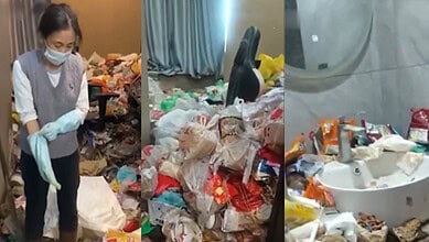 Man leaves behind piles of garbage in China's gaming hotel after his two year stay