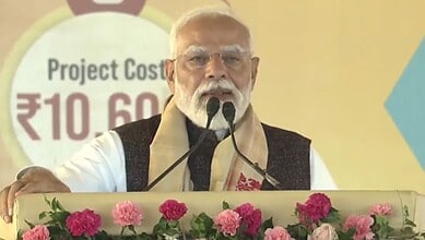 Prime Minister Narendra Modi speaking at the foundation stone laying ceremony of an ammonia-urea plant in Assam