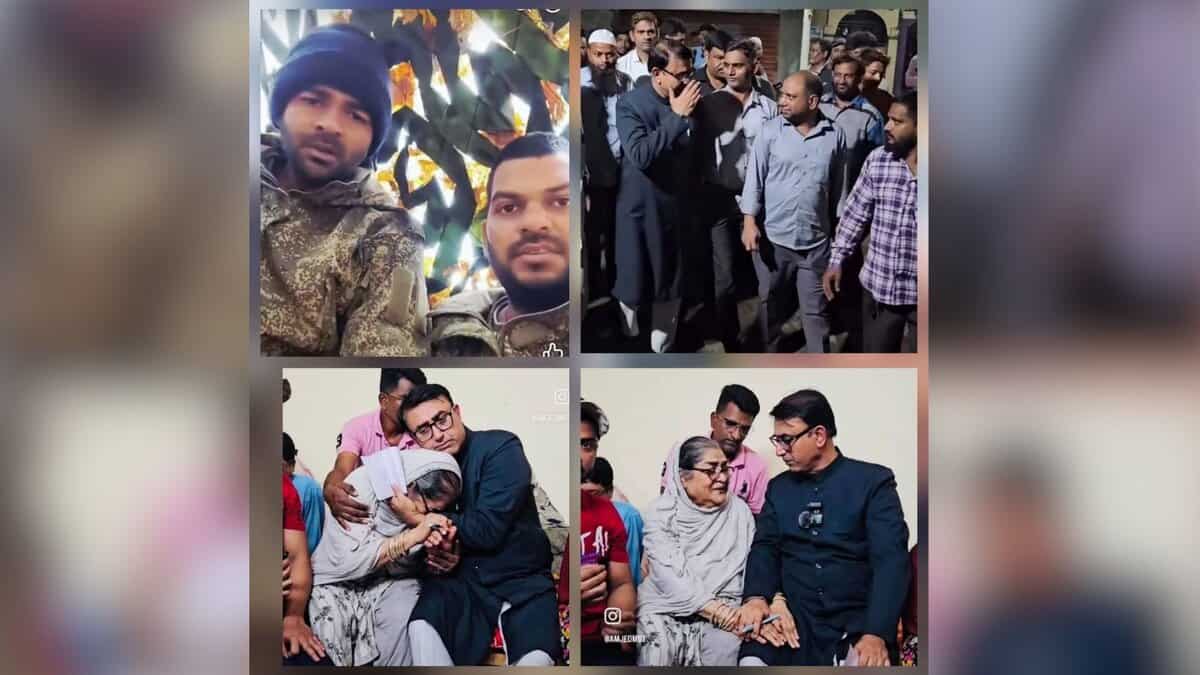 Mohammed Ahmed (extreme top left) MBT Spokesperson Amjed Ullah Khan with Ahmed's family