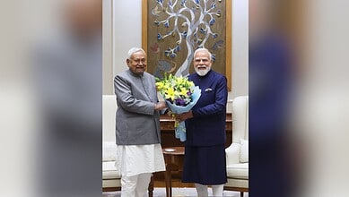 Bihar chief minister Nitish Kumar with Prime minister Narendra Modi