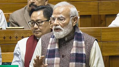 PM Modi initiating the Vande Mataram debate in Lok Sabha at the Winter Session of Parliament