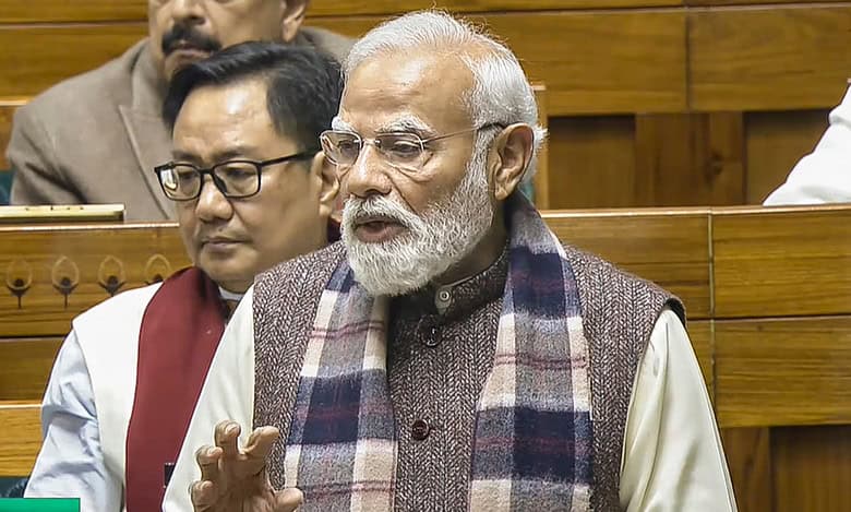 PM Modi initiating the Vande Mataram debate in Lok Sabha at the Winter Session of Parliament