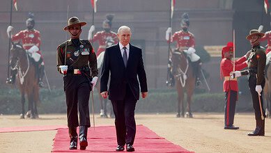 Vladimir Putin at ceremonial reception