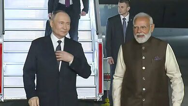 Russian President Vladimir Putin arrives in New Delhi
