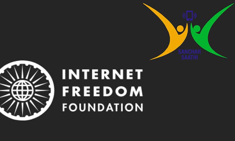 Internet freedom foundation logo and Sanchar Saathi app logo