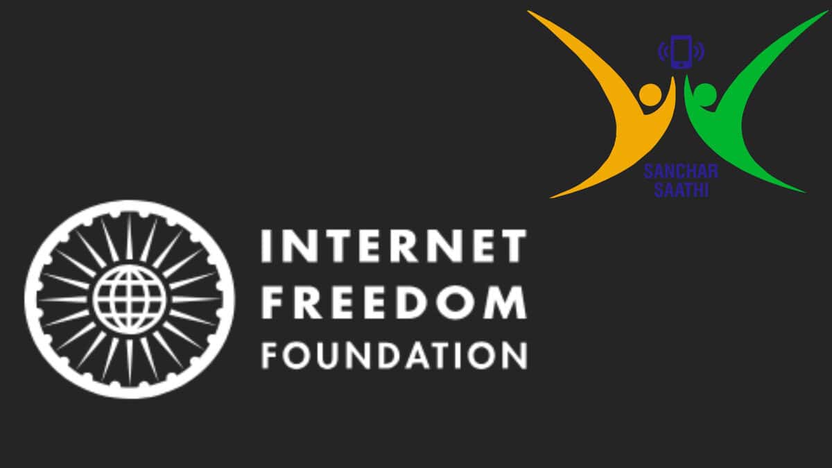 Internet freedom foundation logo and Sanchar Saathi app logo