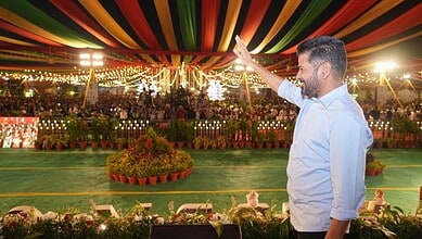 Telangana chief minister Revanth Reddy participates in Christmas celebrations at LB Stadium