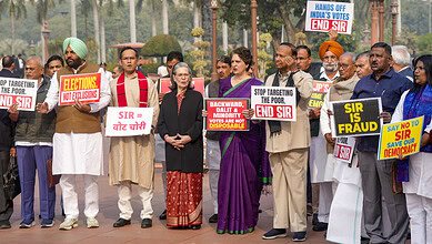 Protest against SIR at Parliament
