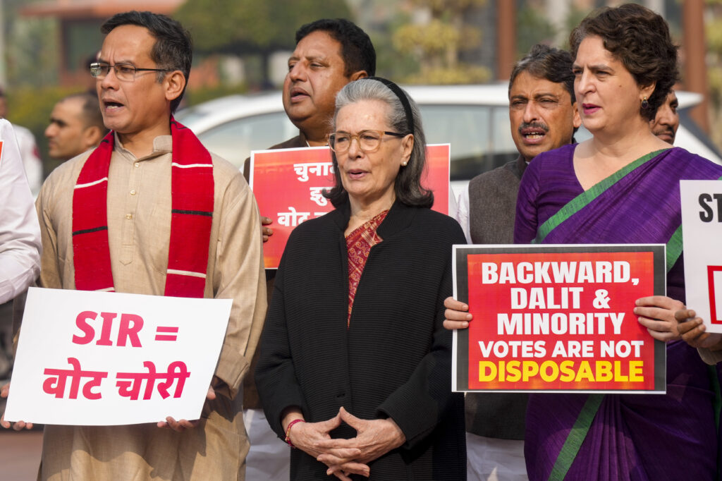 Protest against SIR at Parliament