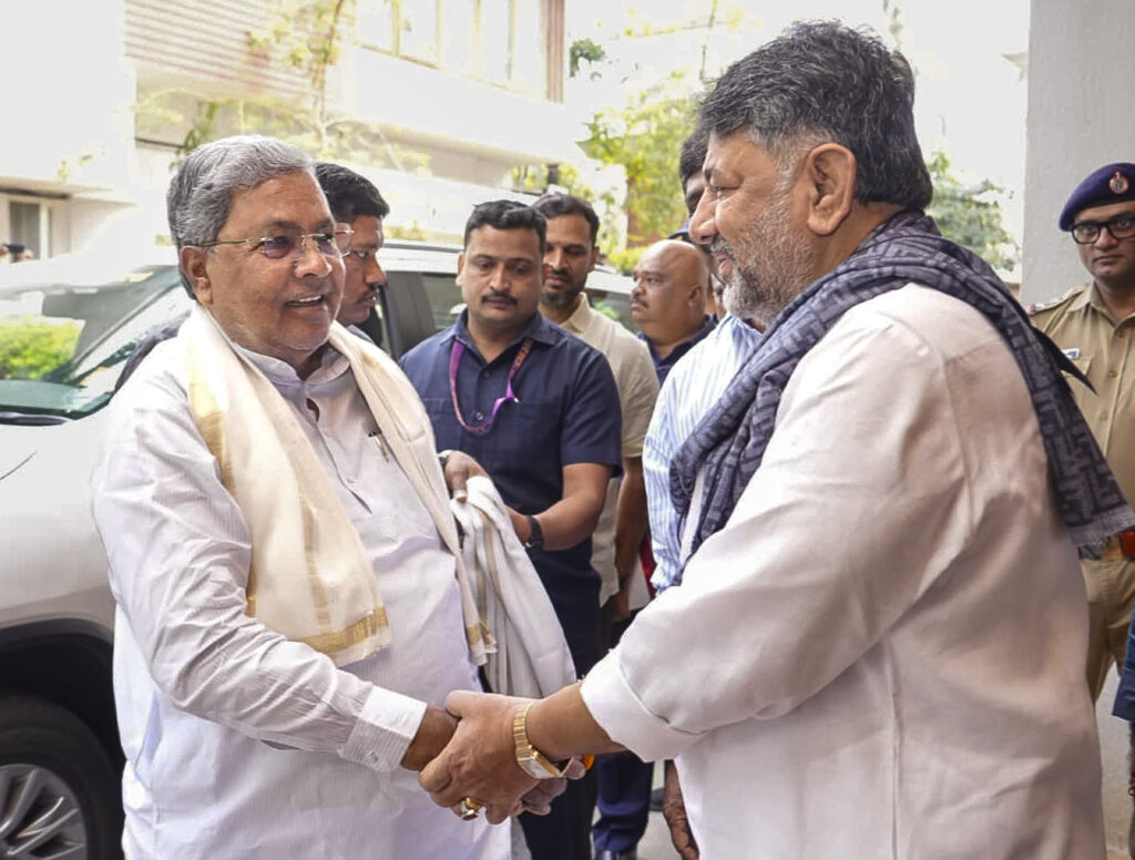CM Siddaramaiah meets deputy CM DK Shivakumar