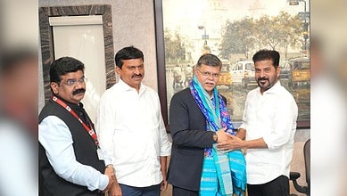 Telangana CM Revanth Reddy with HUDCO chairman in Hyderabad