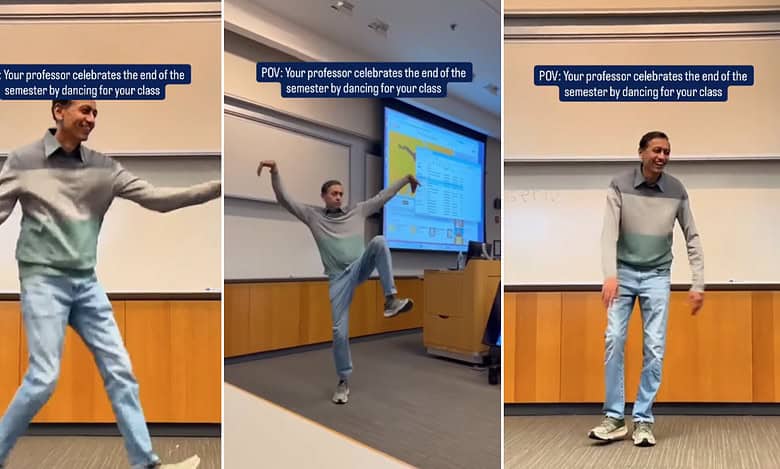 US professor dances to celebrate the end of semester to Badtameez Dil