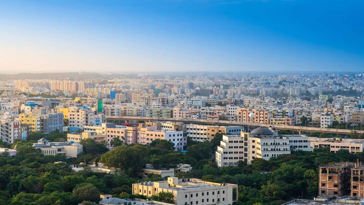A view of Hyderabad city.