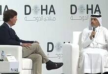 Qatar PM Al Thani in conversation with Tucker Calsen
