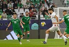 Palestinian and Syrian players compete in the Arab Cup match