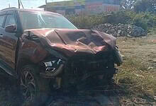 The car was damaged after the accident