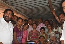 KTR visits a BRS worker's residence in Suryapet